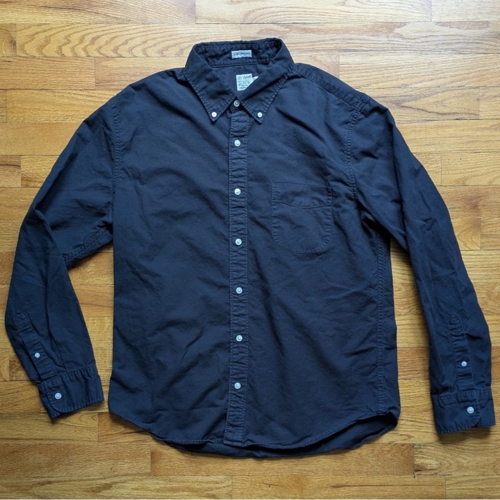 Men's JCrew Black Button-Down Oxford Shirt